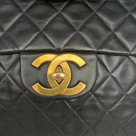 ❌SOLD❌🎀Chanel Black Leather Maxi Classic Single Flap Bag - Picture 6 of 13